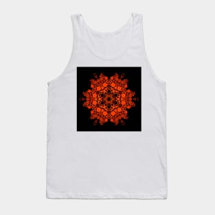 Dot Mandala Flower Orange and Black Tank Top